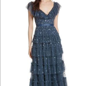 Navy Needle & Thread tulle gown